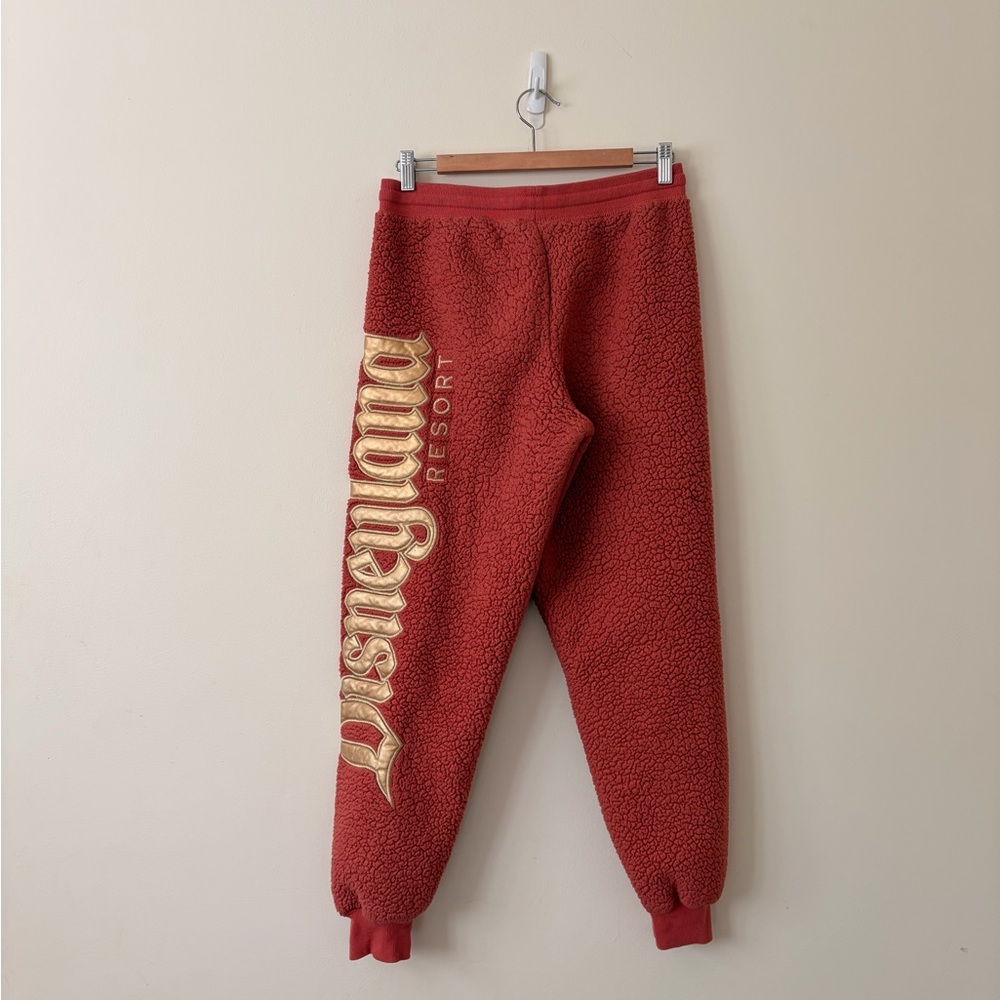 Disney Disneyland Red and Gold Fleece Joggers S